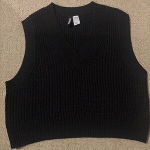 H&M black knit vest
